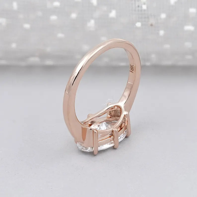 1.70TCW Oval Cut Diamond Engagement Ring | Rose gold Classic Solitaire | Lab Grown Diamond Ring | IGI Certified D-E-F VVS-VS.