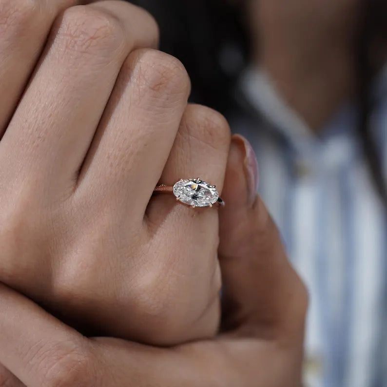 1.70TCW Oval Cut Diamond Engagement Ring | Rose gold Classic Solitaire | Lab Grown Diamond Ring | IGI Certified D-E-F VVS-VS.