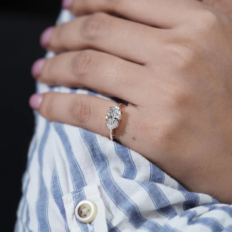 1.70TCW Oval Cut Diamond Engagement Ring | Rose gold Classic Solitaire | Lab Grown Diamond Ring | IGI Certified D-E-F VVS-VS.