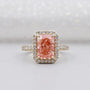 3.60TCW Radiant Cut Pink Diamond Engagement Ring, Halo Ring, Lab Grown Diamond Ring, IGI Certified D-E-F VVS-VS.