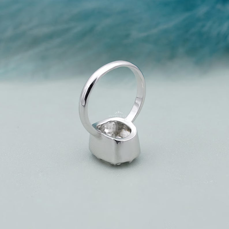 Cushion Solitaire Engagement Ring With Bezel Setting | Lab Made Diamond |  IGI Certified