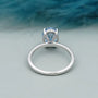 Lab-grown blue diamond solitaire ring, white gold