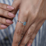 Eye-catching blue diamond ring white gold