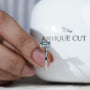 Unique blue diamond ring minimal solitaire