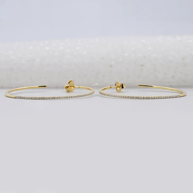 0.55 TCW Round Lab Grown Diamond Hoop Earrings