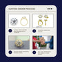 Blue diamond ring lab-grown white gold solitaire