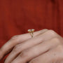 Vintage inspired oval solitaire ring side view