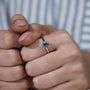 Sophisticated blue diamond ring IGI certified