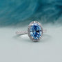 IGI Certified Fancy Blue Diamond Ring Oval Halo