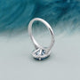 Antique Cut Fancy Blue Diamond Engagement Ring Oval Halo