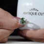 Lab grown oval green diamond engagement ring