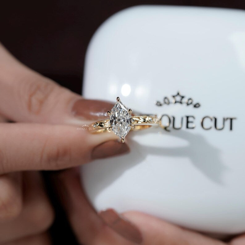 Hexagon Diamond Engagement Ring 2.10ct