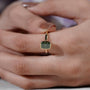 Yellow gold cushion cut diamond ring