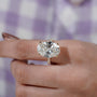 Vintage inspired oval engagement ring Antiquecut design