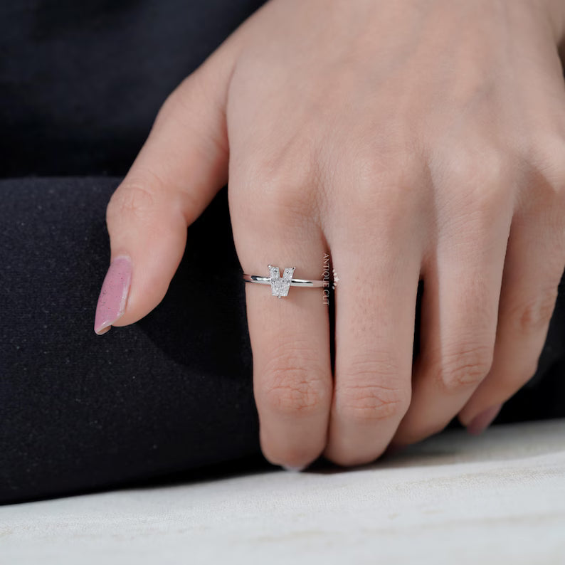 V Shape Diamond Ring 