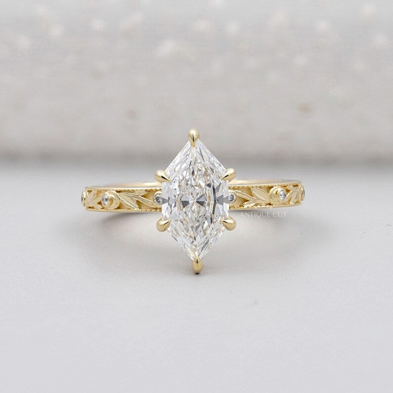 Hexagon Diamond Engagement Ring 2.10ct