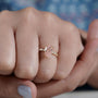 Luxury pear fancy pink diamond yellow gold ring