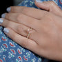 Antique style pear pink diamond engagement ring
