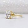 Yellow gold old mine cushion cut diamond ring