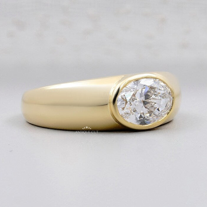 IGI Certified lab grown diamond east west ring