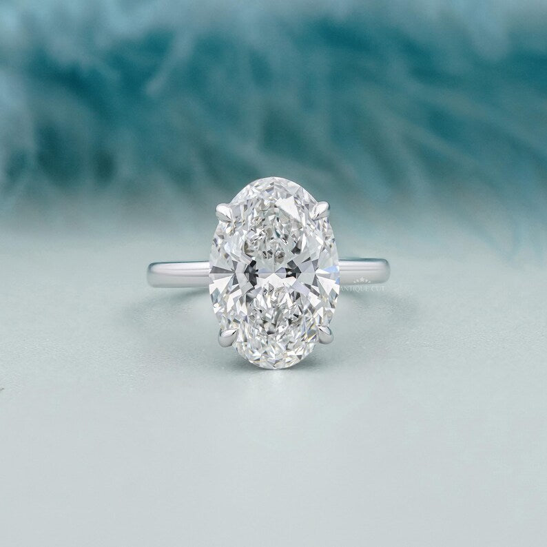 Oval Diamond Solitaire Engagement Ring With 4 Prong | Lab Grown Diamond | IGI Certified