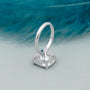 Antique-inspired cushion diamond ring in white gold