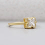 IGI certified X Shaped Diamond Ring yellow gold
