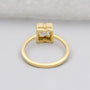 N letter ring with bezel set diamond yellow gold