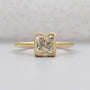 N letter ring lab grown diamond bezel yellow gold