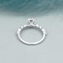 Classic emerald cut engagement ring pave diamond white gold