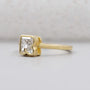 R initial engagement ring bezel set design