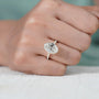 Ethical lab grown oval diamond hidden halo engagement ring