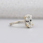 Lab grown oval diamond ring hidden halo yellow gold band