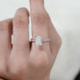 Timeless radiant cut diamond ring hidden halo pave band