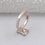 Luxury radiant diamond ring rose gold pave band hidden halo