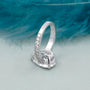 Luxury pear cut diamond ring white gold pave setting