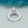 Elegant pear shape engagement ring pave diamonds white gold
