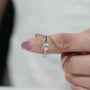 Minimal oval diamond ring horizontal setting