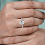 Fine jewelry oval cut diamond ring with pave white gold band