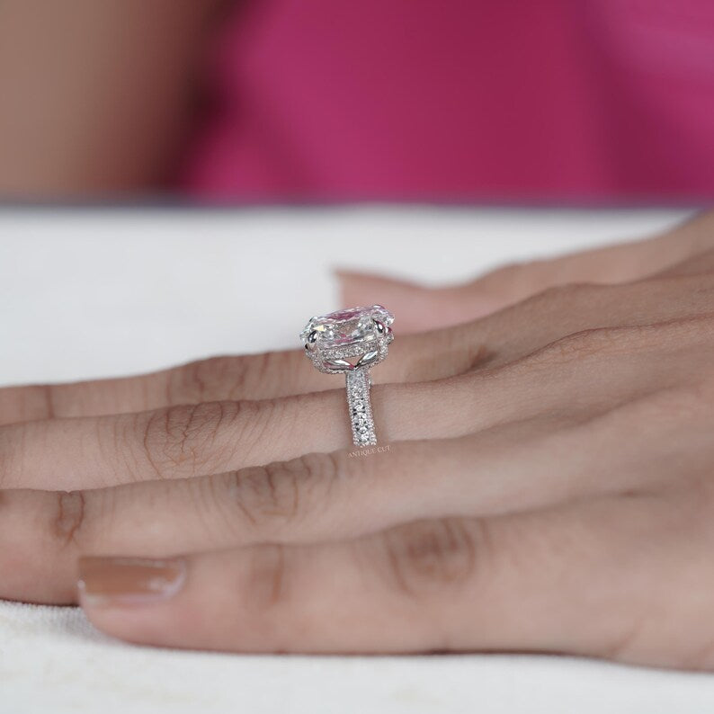 Classic oval engagement ring with modern touch