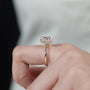 Brilliant radiant cut diamond ring close up