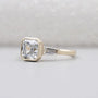 Lab grown asscher cut diamond bezel ring
