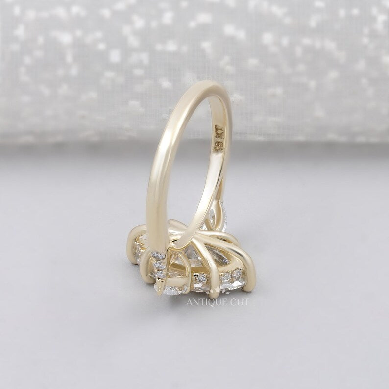 Yellow gold marquise engagement ring elegant style