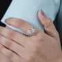 Fine jewelry oval diamond ring close up
