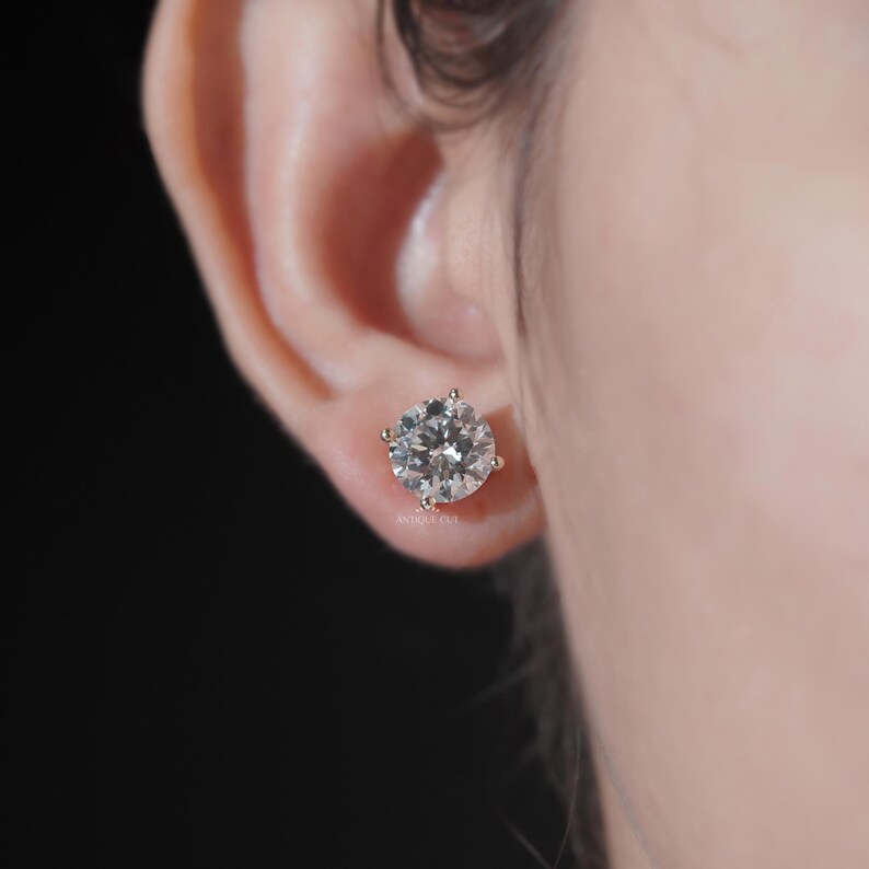 Classic solitaire diamond studs luxury style