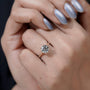 Modern 6 prong round cut diamond ring