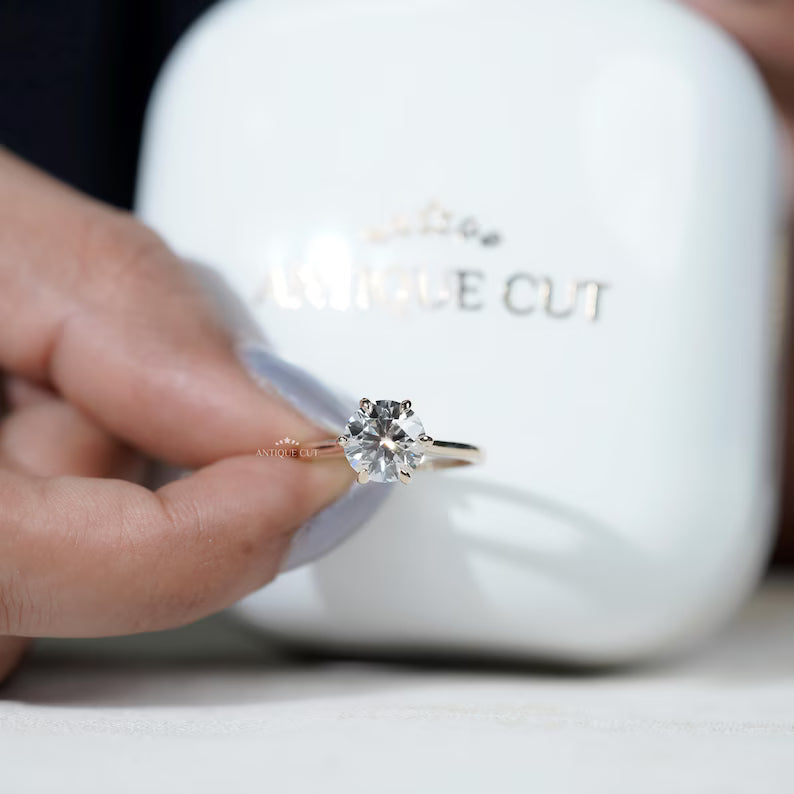 Sparkling 6 prong lab grown diamond ring
