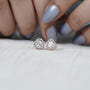 Sparkling heart diamond halo studs