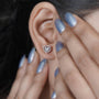 Romantic diamond earrings heart shape halo