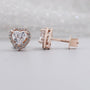 Romantic heart cut diamond earrings close up